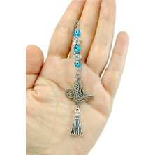 Biuti Osmanlı Tuğra Küçük Nazar Boncuklu Metal Araba Dikiz Ayna Süsü, Yeni Araba Hediyesi