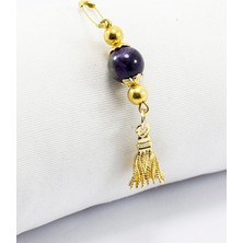 Biuti Gelin Bohçası Doğaltaş Ametist Boncuklu Çengelli Iğne, 10 Adet Düğün Nişan Aksesuar