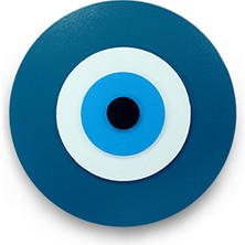 Ennea Art Minimalist Göl Ormanı Nazar Boncuğu El Yapımı Ahşap Büyük Nazarlık 20 cm Hediyelik Eşya