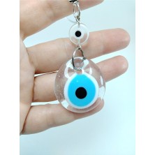 Biuti Saydam Nazar Boncuğu Araba Dikiz Ayna Süsü / Duvar Dekoru El Yapımı Cam Hediyelik Aksesuar