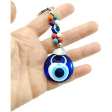 Biuti Boncuklu Nazar Boncuğu Anahtarlık El Yapımı Cam Hediyelik Aksesuar