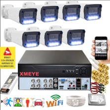 Bises 7 Li Araç Insan Yüz Tanımalı Hareket Algılayan 5 Mp Lens 4 Warm LED Gece Renkli Kamera Seti 3404W