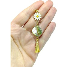 Biuti Papatya Yeşil Sedef Boncuğu Araba Dikiz Ayna Süsü, Özel Tasarım Yeni Araba Hediyesi