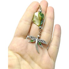 Biuti Yeşil Parlak Taşlı Metal Yusufçuk Araba Dikiz Ayna Süsü, Yeşil Sedef Boncuklu Yeni Araba Hediyesi