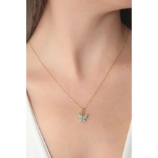Prativas Gold Renk Su Yeşili Kelebek Figür Kadın Kolye – PRT3500EB04830