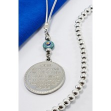 Biuti El Yapımı Mineli Cam Nazarlı Ayetel Kürsi Nazar Ayeti Araba Dikiz Ayna Süsü