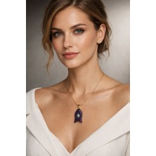 Solare Accessories Ametist Taşlı Altın Kaplama Çelik Kolye