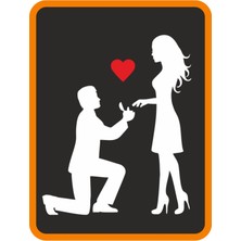 Kalpli Sevgiliye Teklif Oto Özel Yeni Sticker Beyaz 24*20 cm