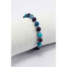 Biuti Apatit ve Ametist Doğal Taşlı Lastikli Bilekli 8mmk, Hediyelik Doğal Güzellikler