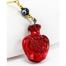 Biuti Siyah El Yapımı Cam Nazar Çift Taraflı Taneli Nar Araba Dikiz Ayna Süsü