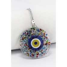 Biuti El Yapımı Kırıntılı Cam Nazar Boncuklu Dikiz Ayna Süsü, Hediyelik Araba Hediyesi