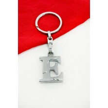 Biuti Gümüş Renkli Metal E Harfi Anahtarlık / Harfli Çanta Süsü