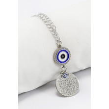 Biuti Parlak Taşlı Nazarlı Metal Ayetel Kürsi Araba Dikiz Ayna Süsü, Yeni Araba Hediyesi