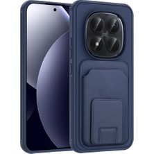 M.TK Moveteck Xiaomi Redmi Note 15 Pro 5g Kılıf Kamera Çıkıntılı Extra Standlı Kartlıklı Cüzdanlı Deri Tasarımlı Silikon Klasik Kapak