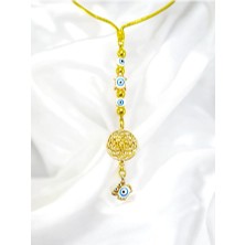 Biuti Küçük Yengeç, Kaplumbağa Nazar Detaylı Metal Lotus Çiçeği Araba Dikiz Ayna Süsü/ Altın Rengi