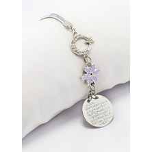 Biuti Ay Yıldızlı Lotus Çiçekli Metal Ayetel Kürsi Dualı Dikiz Ayna Süsü, Yeni Araba Hediyesi