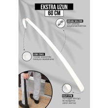 Orvila Beyaz Ayakkabı Çekeceği 60 Cm| Sert Plastik Asılabilir Çekecek Yumuşak Kerata Uzun