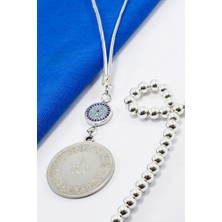 Biuti Zirkon Taşlı Gümüş Renkli Ayetel Kürsi Allah Lafzı Felak Nas Ihlas Paslanmaz Çelik Araba Ayna Süsü