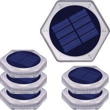 Upway 6'lı Güneş Enerjili Mavi Peyzaj Lambası - 20 LED IP68 Su Geçirmez Kırılmaz Paslanmaz