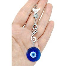 Biuti Iki Taraflı Nazar Boncuğu Araba Dikiz Ayna Süsü Metal Fiyonk Kuş Çiçek El Yapımı Lüks Hediyelik