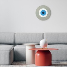 Ennea Art Minimalist Kanvas Nazar Boncuğu El Yapımı Ahşap Büyük Nazarlık 20 cm Hediyelik Eşya