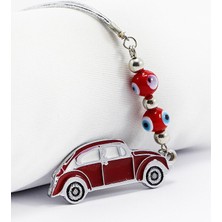 Biuti El Yapımı Cam Nazar Boncuklu Metal Araba Dikiz Ayna Süsü, Yeni Araba Hediyesi