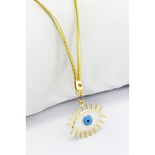 Biuti Beyaz Mineli Kirpikli Göz Figürlü Araba Dikiz Ayna Süsü, Yeni Araba Süsü