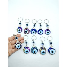 Ennea Art Nazar Boncuğu El Boyama Anahtarlık/dikiz Ayna Süsü Seti Onlu El Yapımı Hediyelik Aksesuar