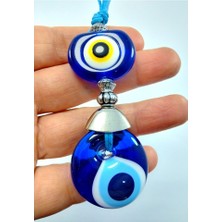 Ennea Art Iki Gözlü Araba Dikiz Ayna Süsü Cam Nazar Boncuğu El Yapımı Hediyelik Eşya
