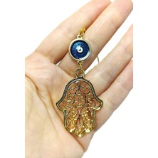 Biuti Dikiz Ayna Süsü, Metal Nazar Boncuğu Gold Renkli Fatma Ana Eli Hamse Yeni Araba Hediyesi
