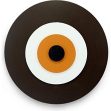 Ennea Art Minimalist Koyu Kahve Nazar Boncuğu El Yapımı Ahşap Büyük Nazarlık 20 cm Hediyelik Eşya