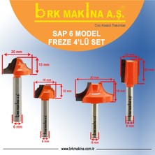 Özgürce 4'lü Freze Set Sap 6 Mm, Çok Amaçlı Takım, Güçlü Kesim ve Dayanıklılık