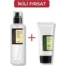 Cosrx Advanced Snail 96 Mucin Salyangoz Özlü Esans 100 ml + Aloe Soothing Sun Cream SPF50 (Aloe Veralı Yatıştırıcı Etkili) - Ikili Fırsat Paketi
