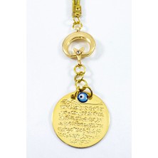 Biuti Ay Yıldız Metal Ayetel Kürsi Altın Renkli Araba Dikiz Ayna Süsü