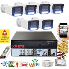 Bises 6 Lı Araç Insan Yüz Tanımalı Hareket Algılayan 5 Mp Lens 4 Warm LED Gece Renkli Kamera Seti 3404W