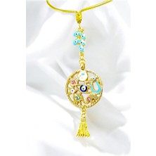 Biuti Rengarenk Hayat Ağacı Turkuaz Salkım Nazar Püsküllü Araba Dikiz Ayna Süsü, Lüks Yeni Araba Hediyesi