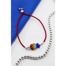 Biuti El Yapımı Cam Renkli Balık Ayarlanabilir Asansörlü Bileklik, Hediyelik Bileklik