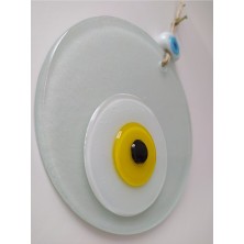 Ennea Art Beyaz Nazar Boncuğu El Yapımı Duvar Dekoru 12 cm