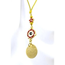 Biuti Lotus Çiçeği Gezegenli Metal Ayetel Kürsi Araba Dikiz Ayna Süsü, Gold Renkli