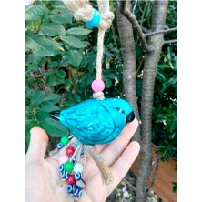 Ennea Art Seramik Kuş Dal Üstünde Kuş Duvar Dekoru Bahçe Süsü El Yapımı Hediyelik Eşya