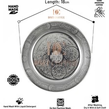 Dmt Copper Home 18 cm 9 Adet 430 Kalite Krom Çelik Yuvarlak Servis Tabağı - Salata Meze Köfte Için Şık Sunum Tabağı - Kararmaz Fırına Dayanıklı El Imalatı Gaziantep