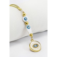 Biuti Sedefli Nazar Göz Figürlü Araç Dikiz Ayna Süsü, Hediyelik Araba Hediyesi