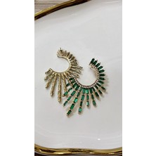 Resta Abiye Küpe Renkli Taşlı