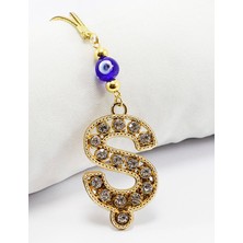 Biuti Gold Renkli Parlak Taşlı Ş Harfi Araba Dikiz Ayna Süsü, Yeni Harfli Araba Hediyesi