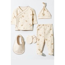 Liaboo Organik Pamuk Uzay Desenli Hastane Çıkışı (Süs Dikişli)