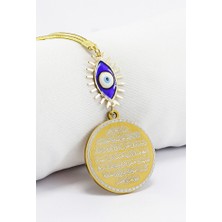 Biuti Lacivert Göz Figürlü Ayetel Kürsi Nazar Ayeti Araba Dikiz Ayna Süsü, Yeni Araba Hediyesi