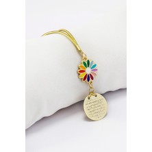 Biuti Renkli Papatya Figürlü Küçük Metal Ayetel Kürsi Araba Dikiz Ayna Süsü Gold Renkli