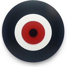 Ennea Art Minimalist Siyah Nazar Boncuğu El Yapımı Ahşap Büyük Nazarlık 30 cm Hediyelik Eşya