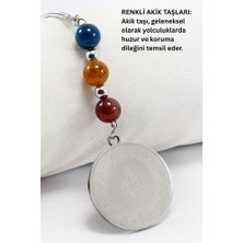 Biuti Çelik Ayetel Kürsi Nazar Ayeti Araba Dikiz Ayna Süsü, Doğal Taşlar: Akik