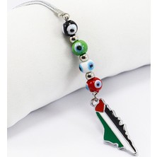 Biuti Renkli Nazar Boncuklu Metal Filistin Bayrağı Araba Dikiz Ayna Süsü, Yeni Araba Hediyesi